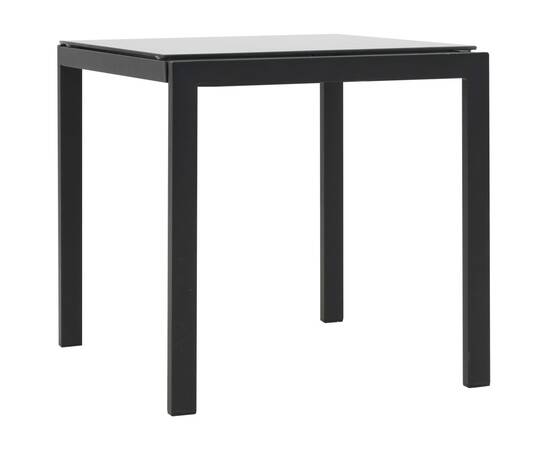 Șezlonguri cu masă, 2 buc., negru, poliratan, 3 image