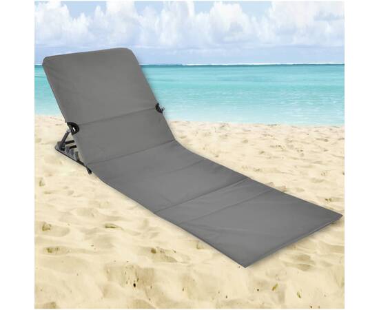 Hi scaun pliabil saltea de plajă, gri, pvc, 2 image