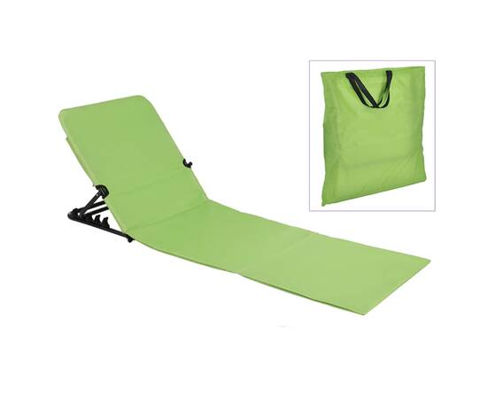 Hi scaun pliabil saltea de plajă, verde, pvc