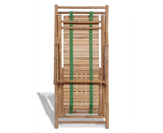 Scaun pliabil de exterior, cu taburet, bambus, 6 image