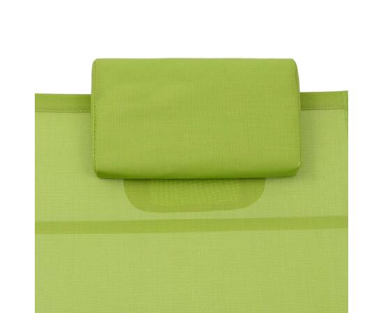 Șezlong, verde, aluminiu și textilenă, 6 image