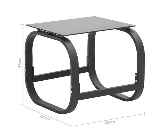 Șezlonguri cu masă, 2 buc., textilenă și aluminiu, 9 image