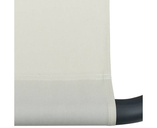 Pat șezlong de exterior cu baldachin și pernă, alb crem, 6 image