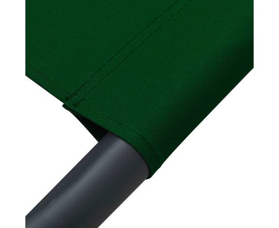Pat șezlong de exterior cu baldachin, verde, 6 image