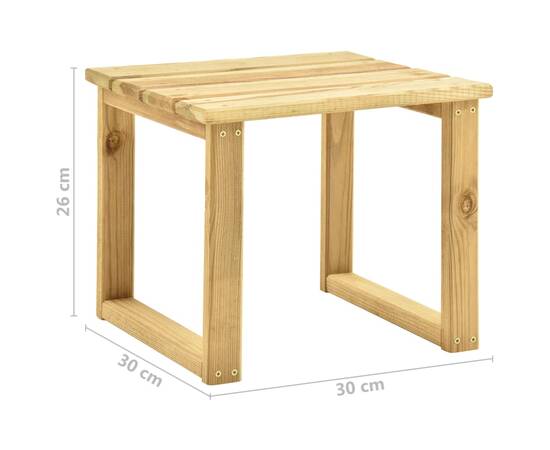 Șezlong cu masă, lemn de pin tratat verde, 11 image