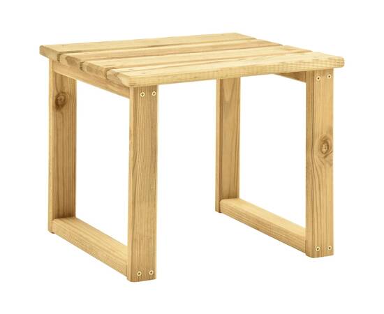 Șezlong cu masă, lemn de pin tratat verde, 9 image