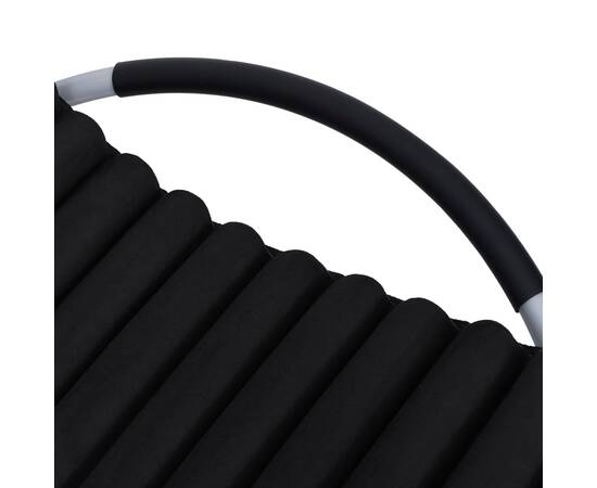Șezlong de exterior cu pernă, negru, oțel, 5 image