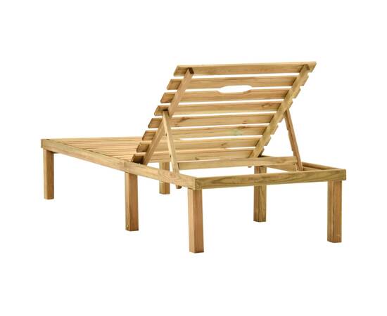 Șezlong de grădină cu masă, lemn de pin tratat, 4 image