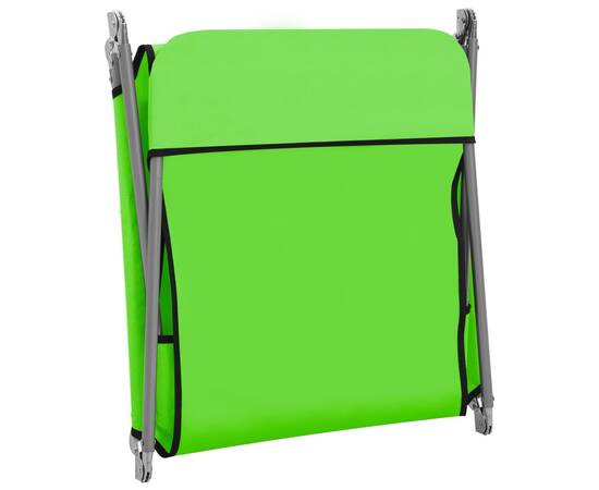 Șezlonguri pliabile, 2 buc., verde, oțel & material textil, 7 image