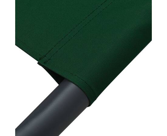 Pat șezlong de exterior cu baldachin și pernă, verde, 6 image