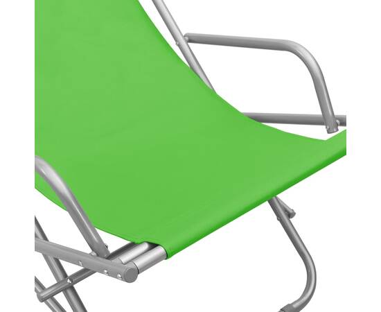 Scaune balansoar, 2 buc., verde, oțel, 7 image