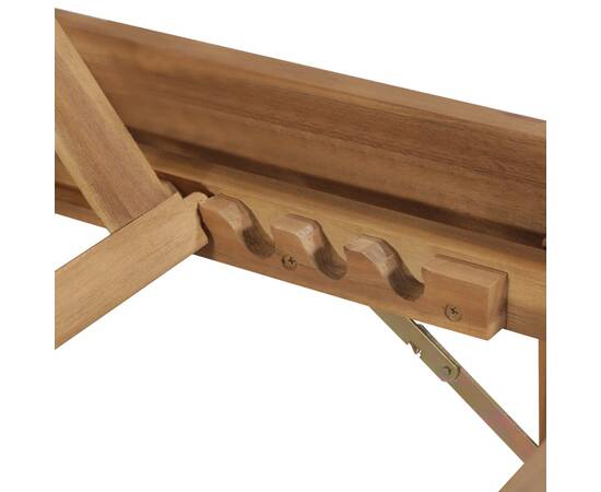 Șezlong pliabil cu pernă, lemn masiv de acacia, 6 image