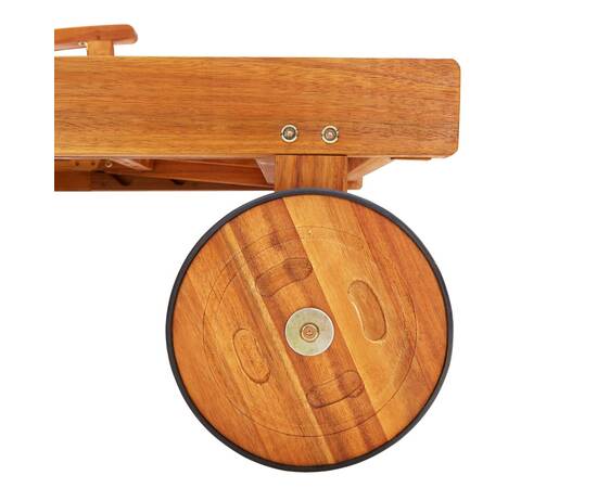 Șezlonguri, 2 buc., cu masă și perne, lemn masiv de acacia, 7 image
