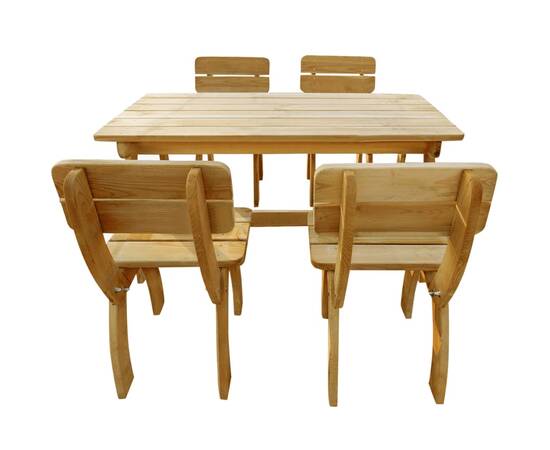 Set mobilier de exterior, 5 piese, lemn de pin tratat, 3 image