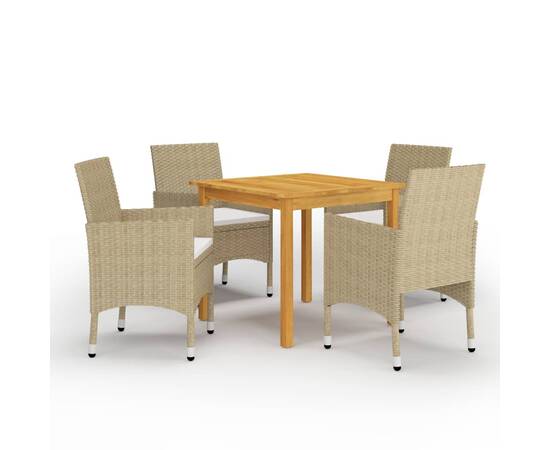 Set mobilier de grădină, 5 piese, bej