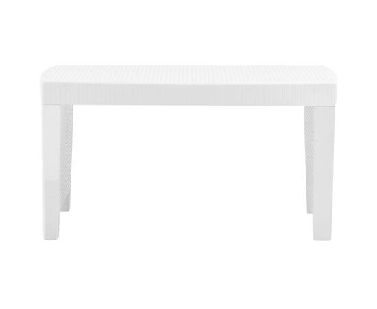 Set mobilier de grădină cu perne, 4 piese, alb, plastic, 10 image