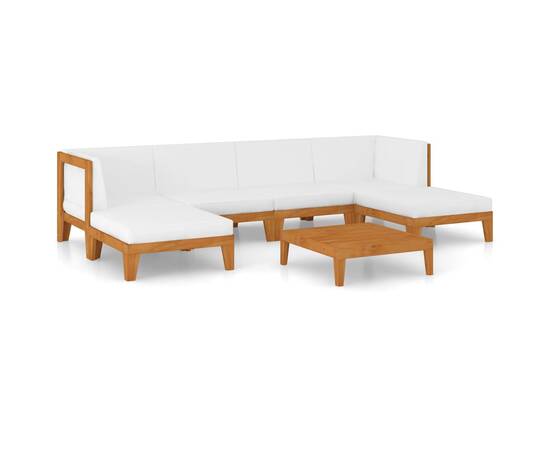 Set mobilier de grădină cu perne, 7 piese, lemn masiv de acacia, 2 image