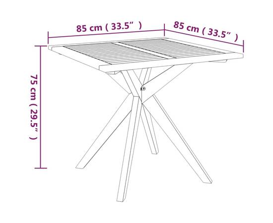 Set mobilier de grădină, 5 piese, lemn masiv de acacia, 9 image