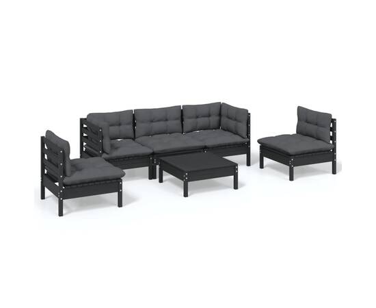 Set mobilier grădină cu perne, 6 piese, lemn masiv de pin, 2 image