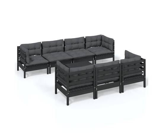 Set mobilier grădină cu perne, 8 piese, lemn masiv de pin, 2 image