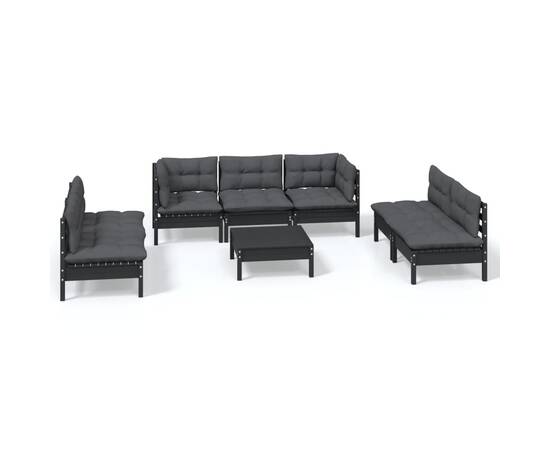 Set mobilier grădină cu perne, 8 piese, lemn masiv de pin, 2 image