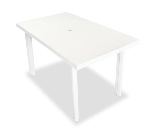 Set mobilier de exterior, 5 piese, alb, plastic, 2 image