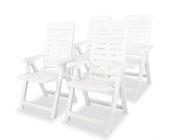 Set mobilier de exterior, 5 piese, alb, plastic, 3 image
