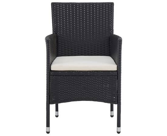 Set de mobilier pentru grădină, 5 piese, negru, poliratan, 4 image