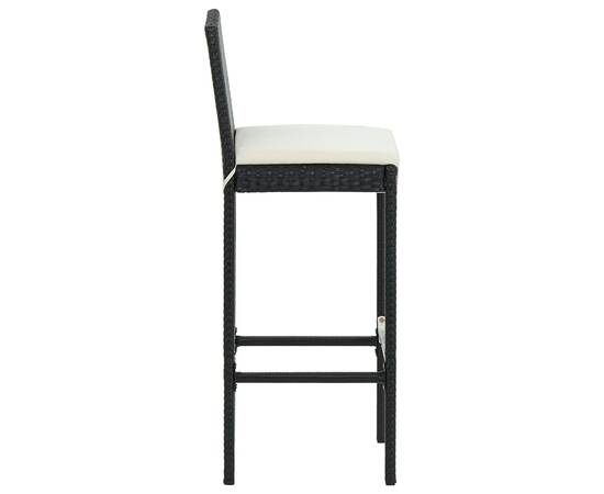 Set mobilier bar de grădină cu perne, 5 piese, negru, poliratan, 9 image