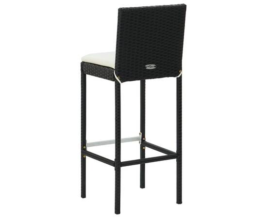 Set mobilier bar de grădină cu perne, 5 piese, negru, poliratan, 10 image