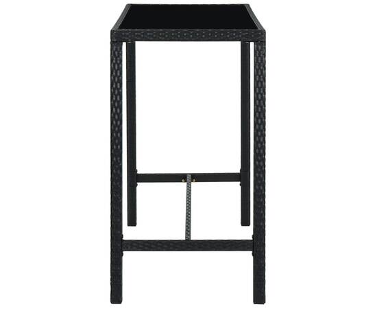 Set mobilier bar de grădină cu perne, 5 piese, negru, poliratan, 5 image