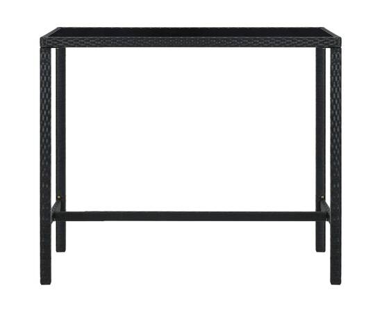 Set mobilier bar de grădină cu perne, 5 piese, negru, poliratan, 4 image