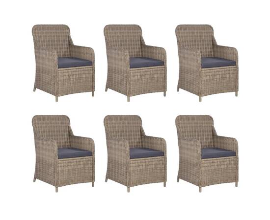 Set mobilier de exterior, 9 piese, maro, poliratan, 3 image