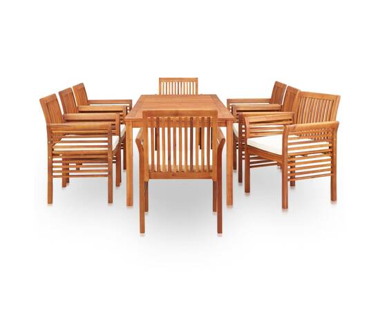 Set mobilier de exterior cu perne 9 piese lemn masiv de acacia, 3 image