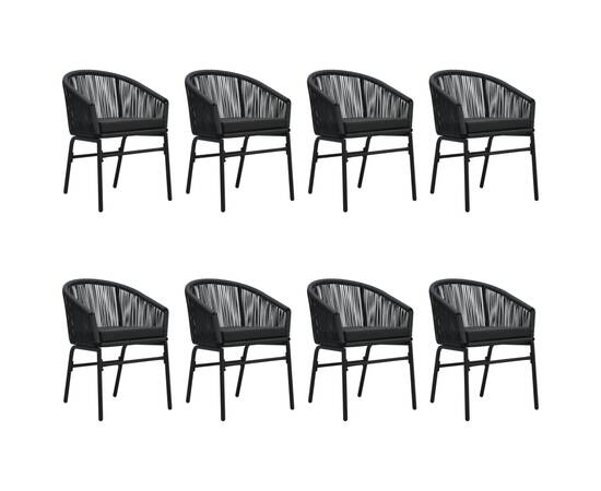 Set mobilier de grădină, 9 piese, negru, 4 image