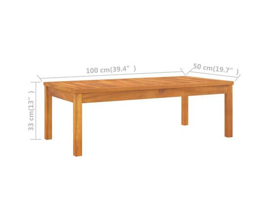 Set mobilier de grădină cu perne, 3 piese, lemn masiv acacia, 9 image