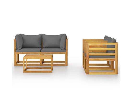 Set mobilier grădină cu perne, 5 piese, lemn masiv acacia, 3 image