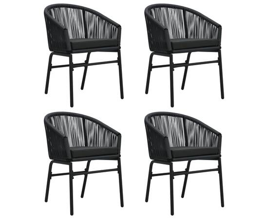 Set mobilier pentru grădină, 5 piese, negru, 3 image