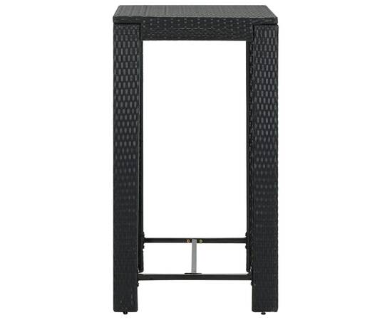 Set mobilier bar de grădină cu perne, 5 piese, negru, poliratan, 9 image