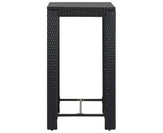 Set mobilier bar exterior cu perne, 5 piese, negru, poliratan, 8 image