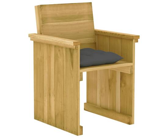 Set mobilier de exterior cu perne, 7 piese, lemn de pin tratat, 4 image