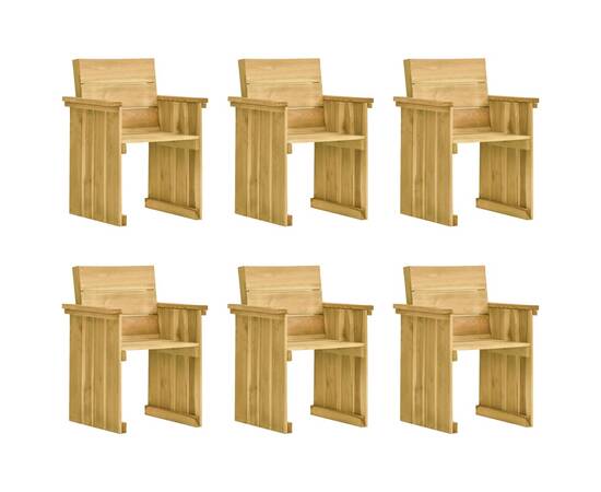 Set mobilier de exterior cu perne, 7 piese, lemn de pin tratat, 3 image