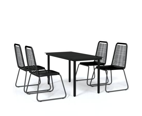 Set de mobilier pentru grădină, 5 piese, negru, 2 image