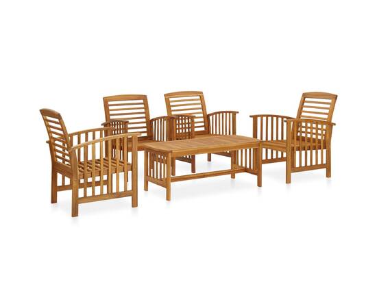 Set mobilier de grădină, 5 piese, lemn masiv de acacia