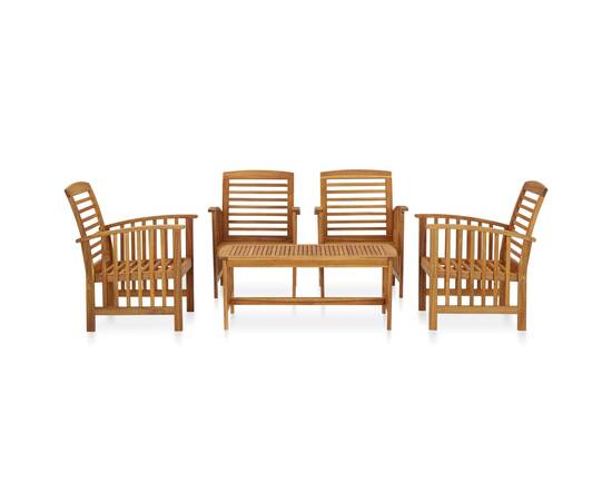 Set mobilier de grădină, 5 piese, lemn masiv de acacia, 2 image