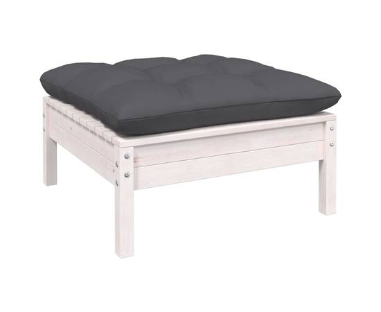 Set mobilier de grădină cu perne, 9 piese, antracit, lemn pin, 6 image