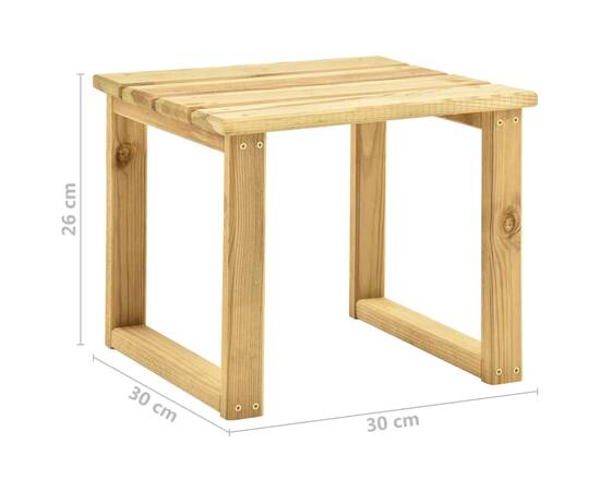 Șezlong cu masă, lemn de pin verde tratat, 11 image