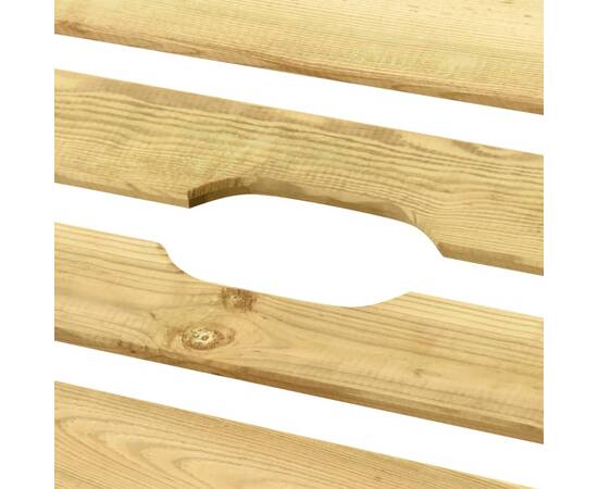 Șezlong cu masă, lemn de pin verde tratat, 7 image