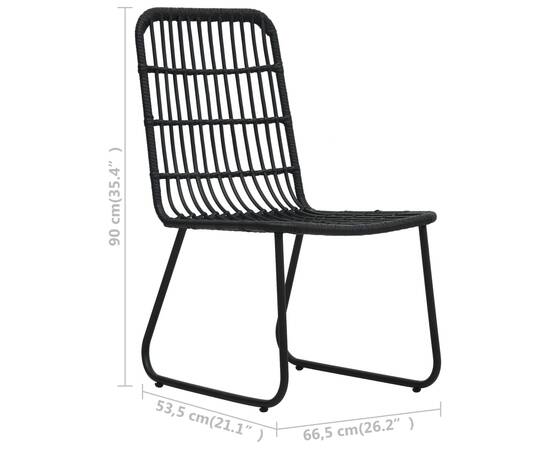 Set mobilier de exterior, 3 piese, poliratan și sticlă, 11 image