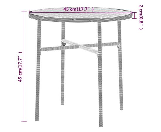 Set mobilier de grădină, 3 piese, gri, poliratan, 7 image